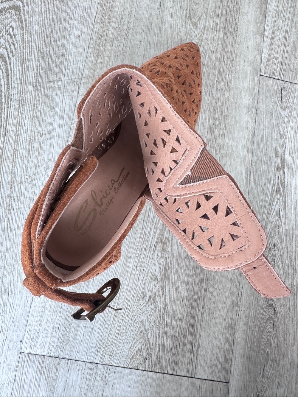 Sbicca Vintage Collection Suede Laser Cut Ankle Botties 8 - Picture 9 of 16